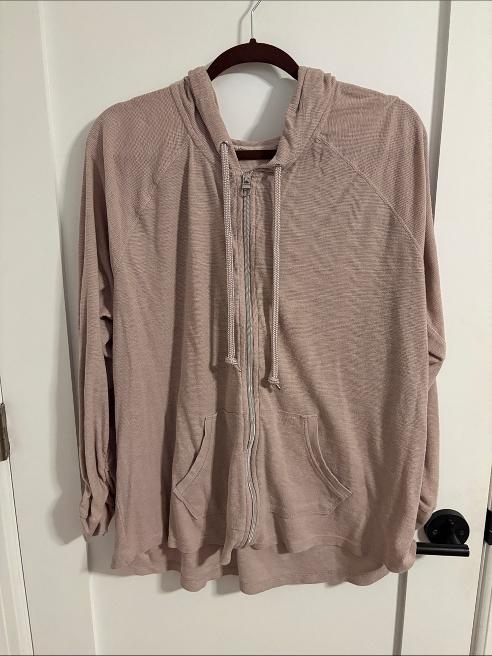 Calvin Klein tan knit zip-up hoodie. 2X women’s plus.